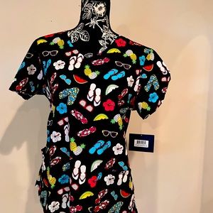 Scrub top - cute summer print